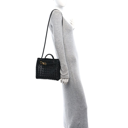 Bottega Veneta Nappa Intrecciato Small Andiamo Shoulder Bag Black 2 of 9