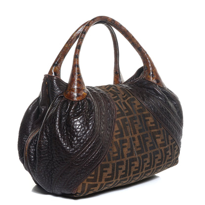 Fendi Zucca Nappa Nuvolata Vitello Tortuga Spy Tobacco Moro 3 of 9