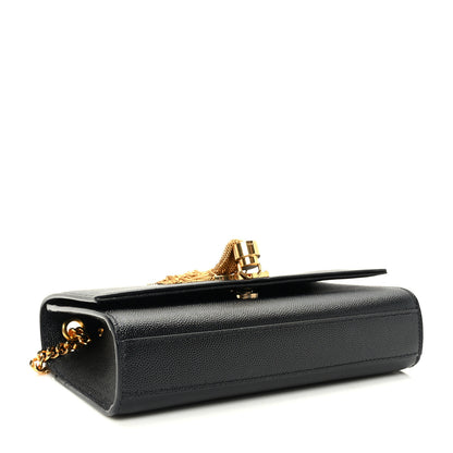 Saint Laurent Grain De Poudre Small Classic Monogram Kate Tassel Satchel Black 4 of 9