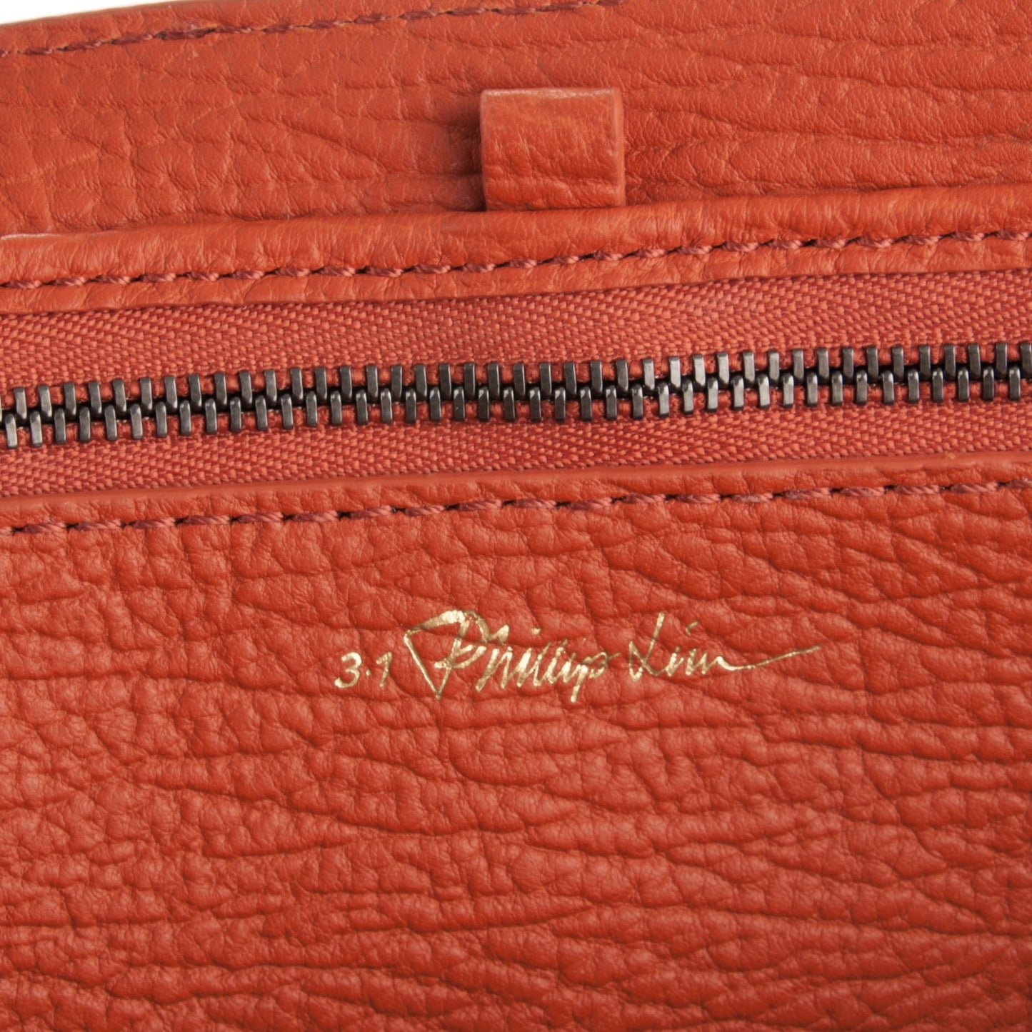 3.1 Textured Calfskin Medium Pashli Satchel Persimmon