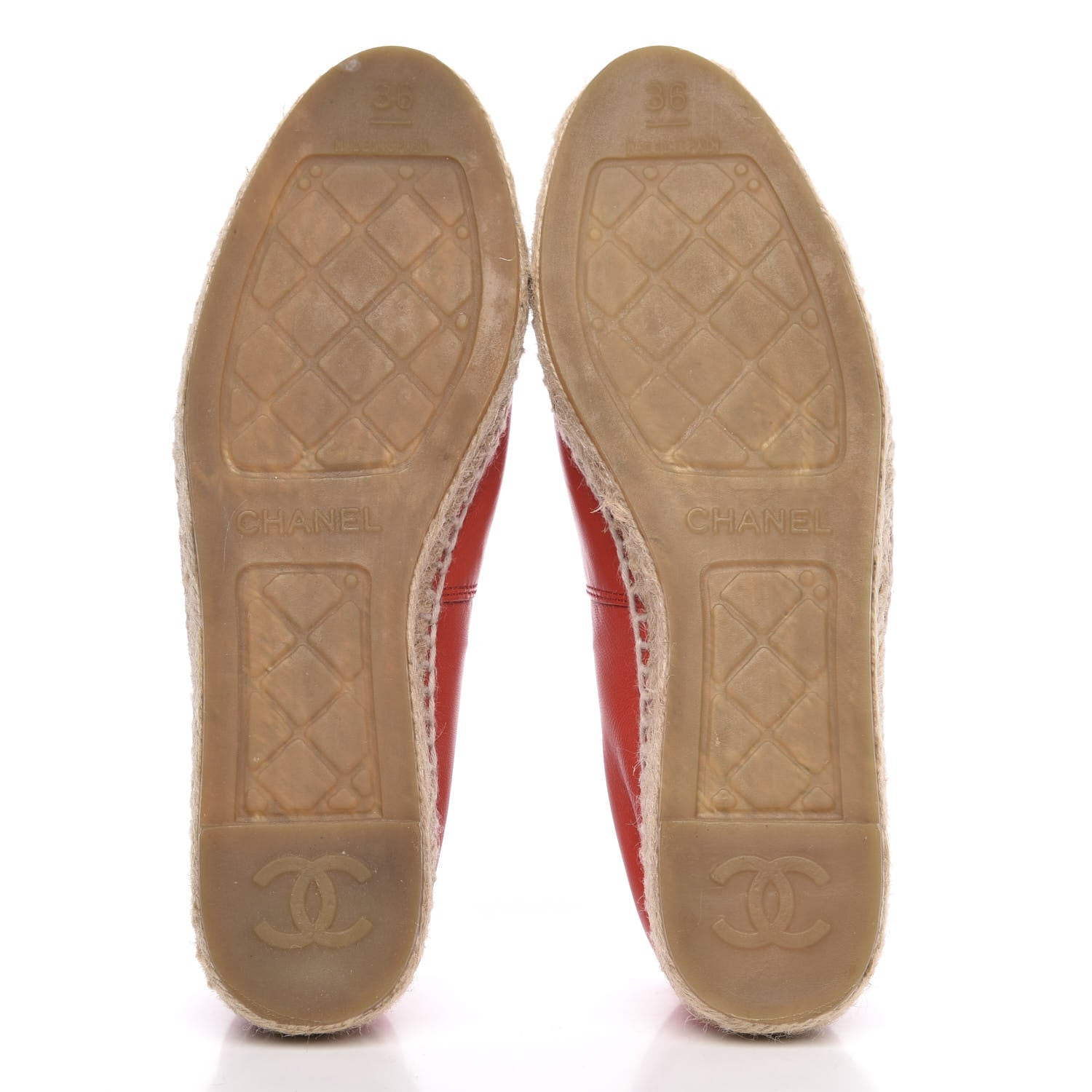 Chanel Lambskin CC Espadrilles 36 Red 5 of 10