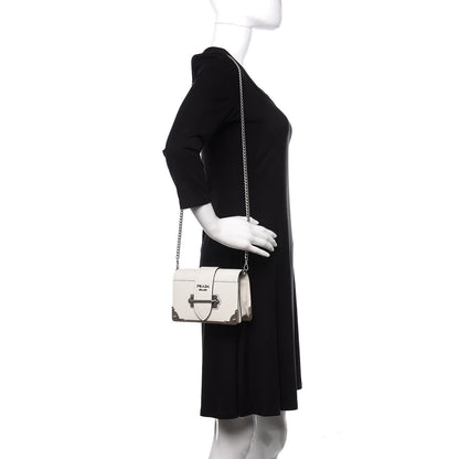 Prada City Calfskin Cahier Chain Wristlet Clutch White 1 of 9