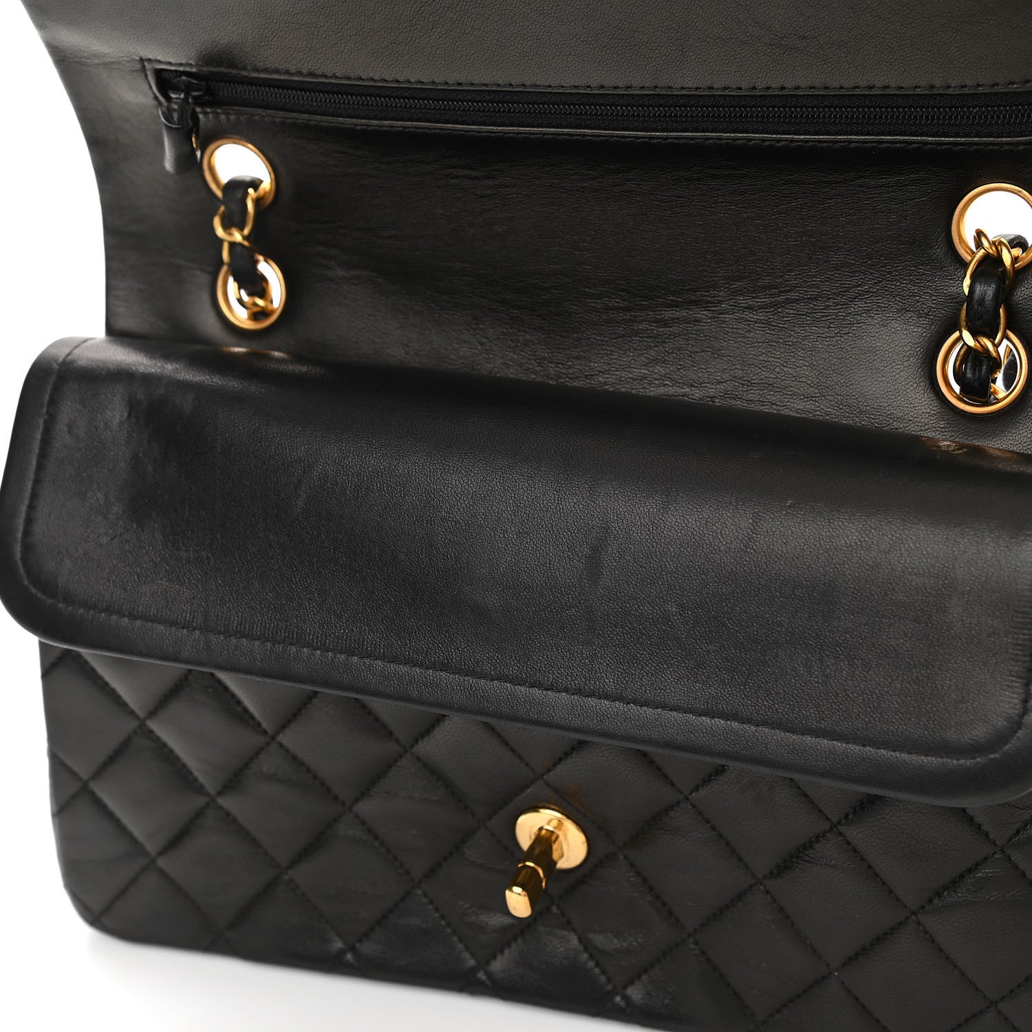 Chanel Lambskin Quilted Medium Double Flap Black 9 of 12