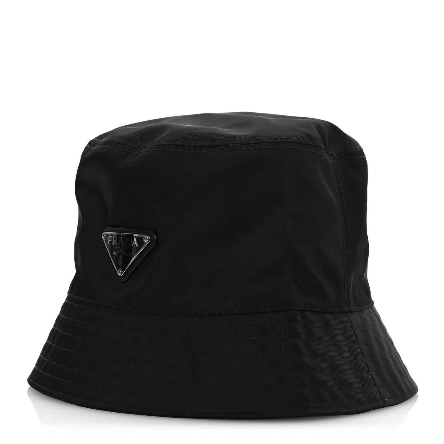 Re-Nylon Rubber Logo Mens Bucket Hat M Black