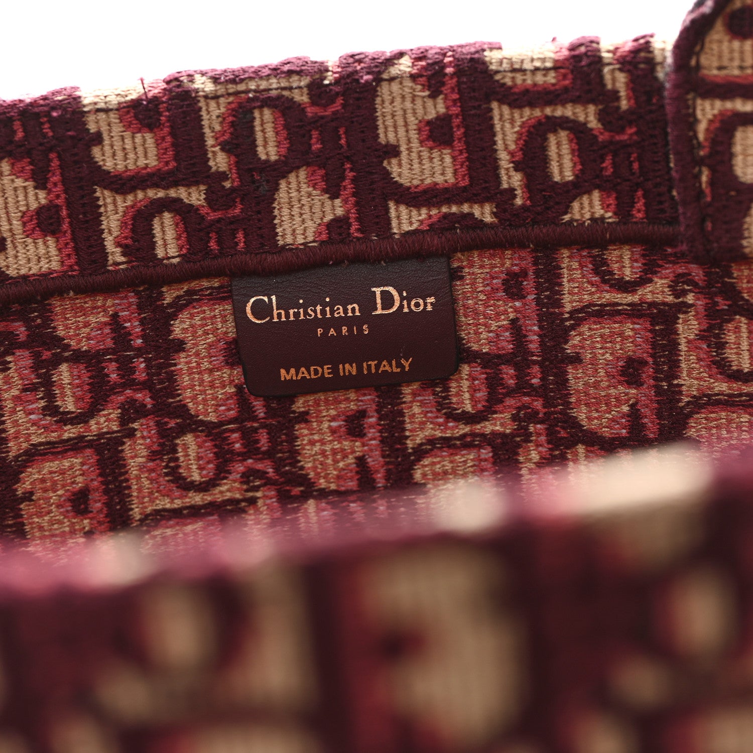 Christian Dior Oblique Large Book Tote Burgundy Multicolor 6 of 11