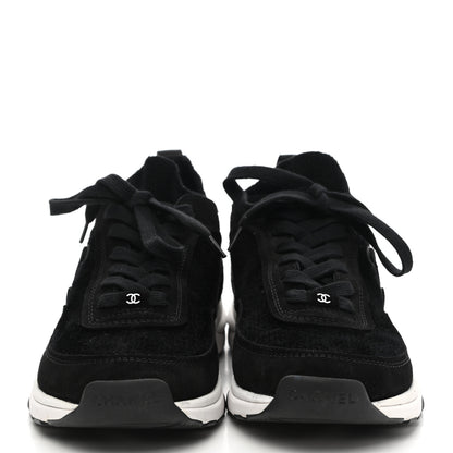 Chanel Fabric Suede Calfskin Stretch CC Sneakers 40 Black 2 of 7