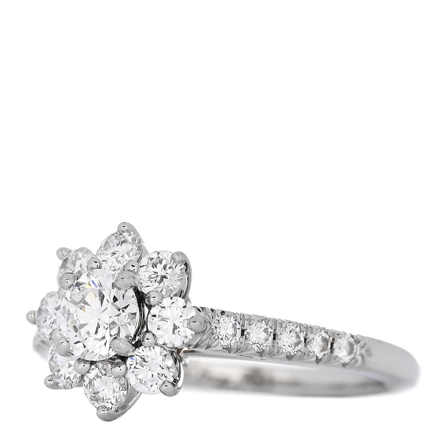 Harry Winston Platinum Diamond Petite Sunflower Ring 49 4.75 3 of 7
