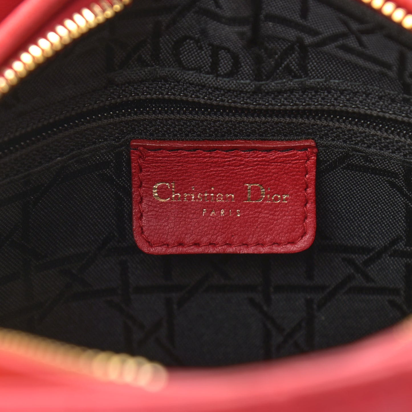 Lambskin Cannage Medium Lady Dior Red