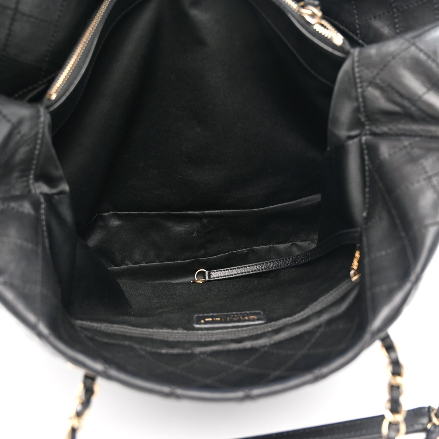 Lambskin Quilted Large Tote Black
