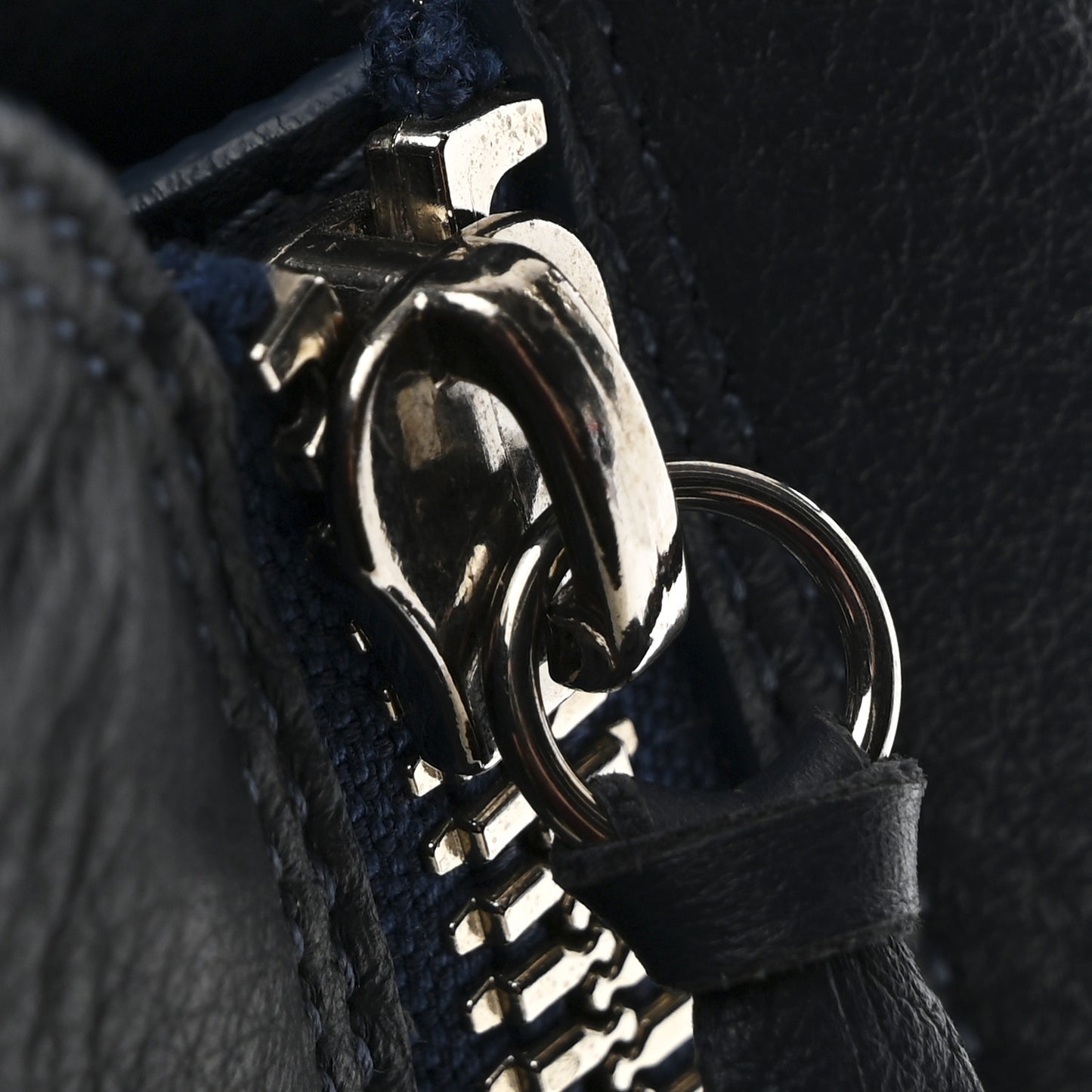 Veau Papier A6 Zip Around Tote Bleu Profond