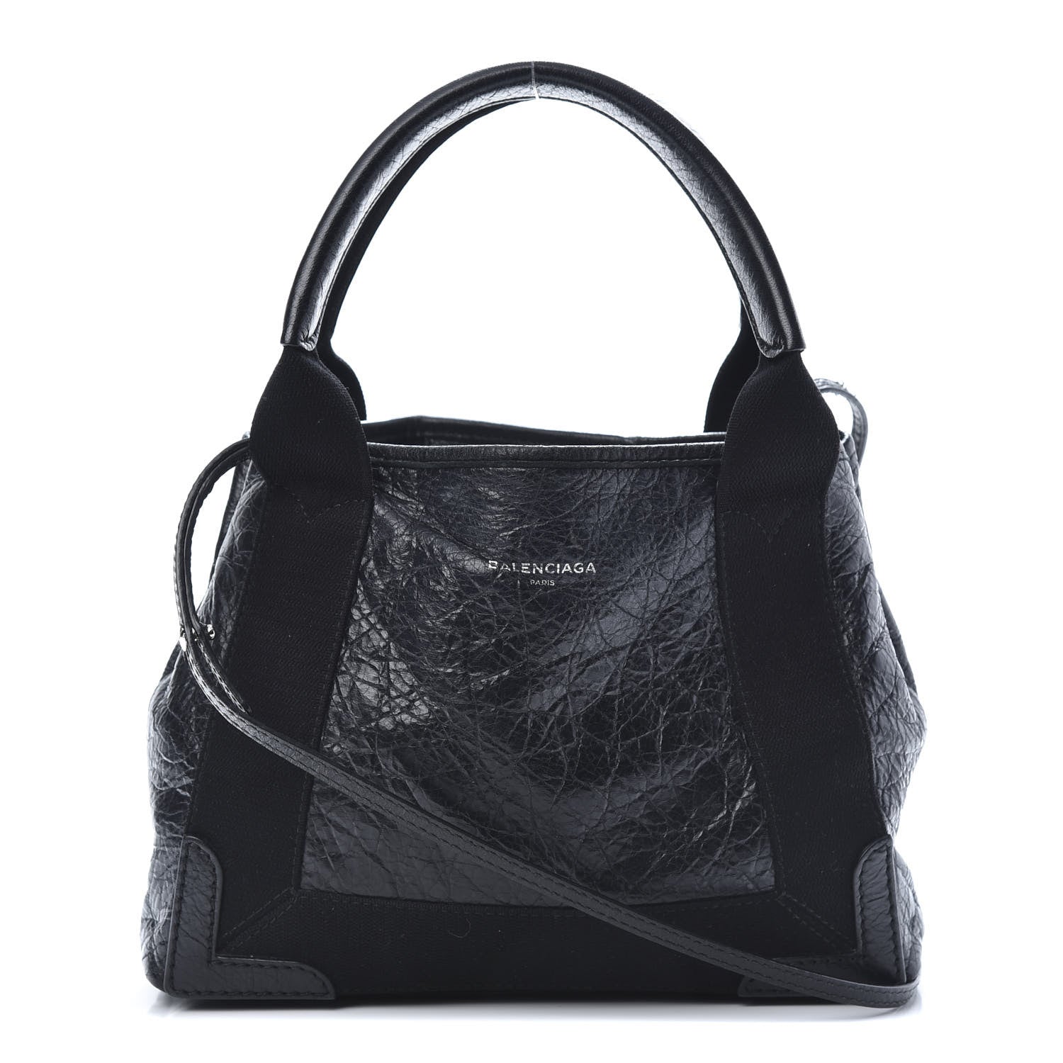 Balenciaga Agneau Stadio Ruban Viscose Navy Cabas Tote XS Black 1 of 12