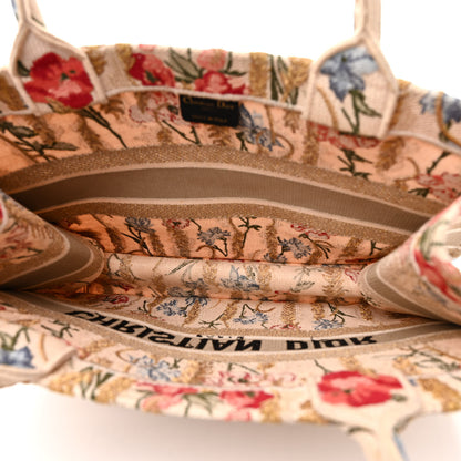 Christian Dior Canvas Embroidered Medium Hibiscus Book Tote Beige Multicolor 8 of 19
