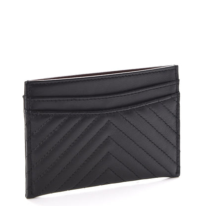 Chanel Lambskin Chevron Card Holder Black 3 of 9