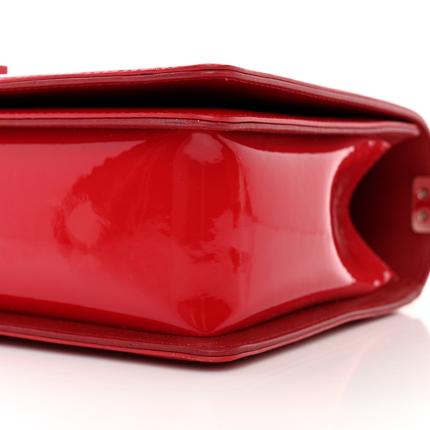 Chanel Patent Calfskin New Medium Plexiglass Boy Flap Red 11 of 11