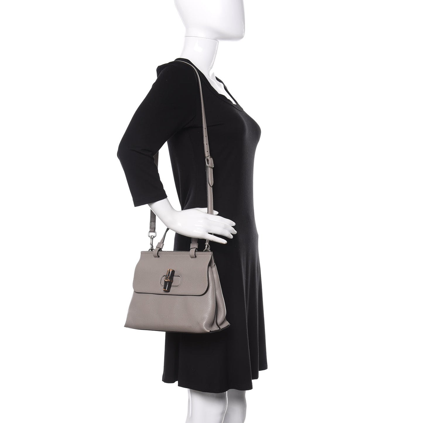 Cellarius Calfskin Small Bamboo Daily Top Handle Bag Storm Grey