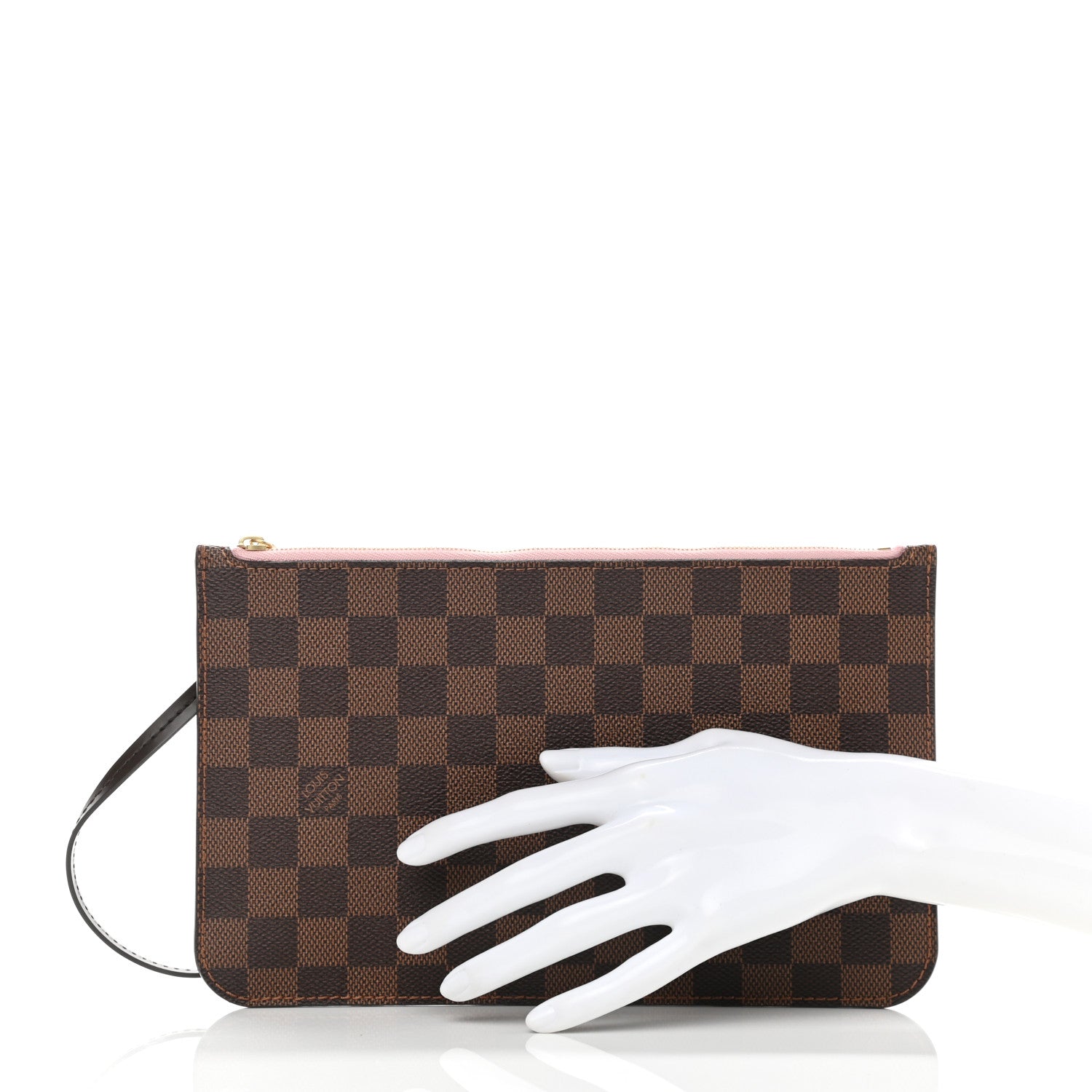 Louis Vuitton Damier Ebene Neverfull MM GM Pochette Rose Ballerine 2 of 7