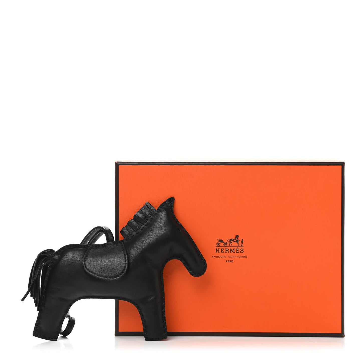 Milo Lambskin Grigri Rodeo Horse Bag Charm GM So Black