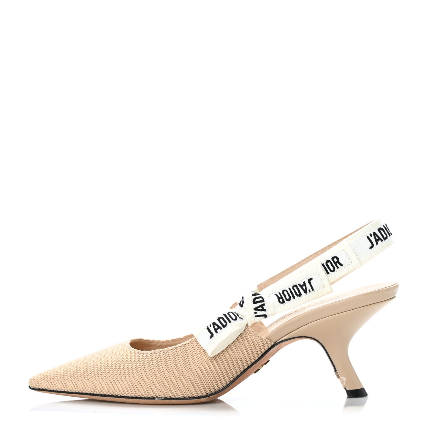Technical Canvas Ribbon J Adior Slingback 65mm Pumps 37.5 Powder Nude