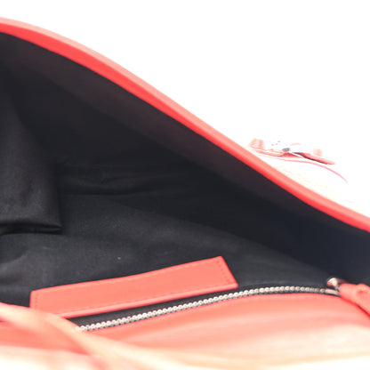 Balenciaga Matte Goatskin Rubber Covered Classic Hardware Envelope Clutch Rouge Ambre 6 of 11