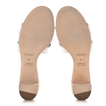 Hermes Calfskin Oasis Sandals 40 White 5 of 10