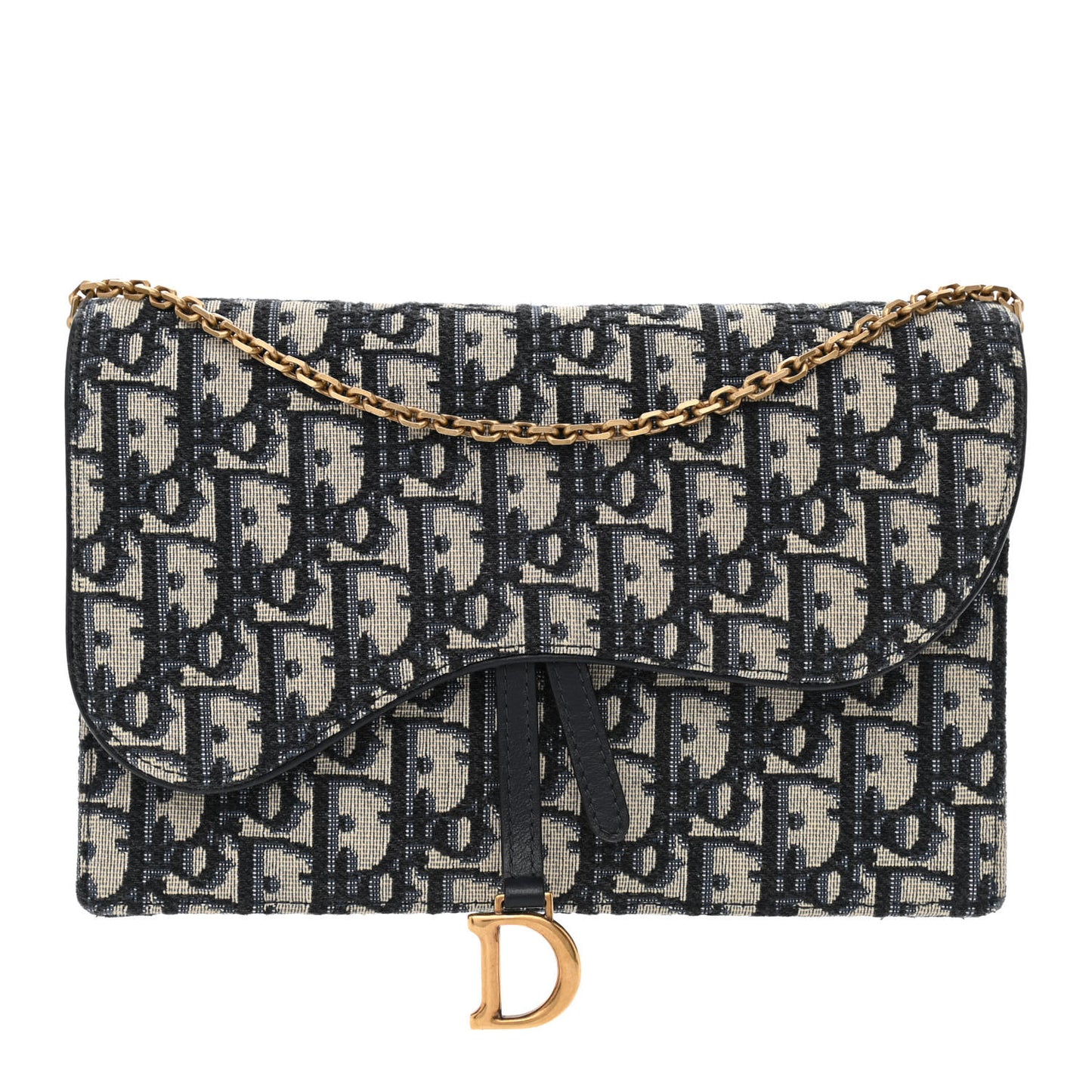 Oblique Saddle Chain Pouch Blue