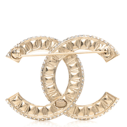 Chanel Baguette Crystal CC Brooch Gold 3 of 4