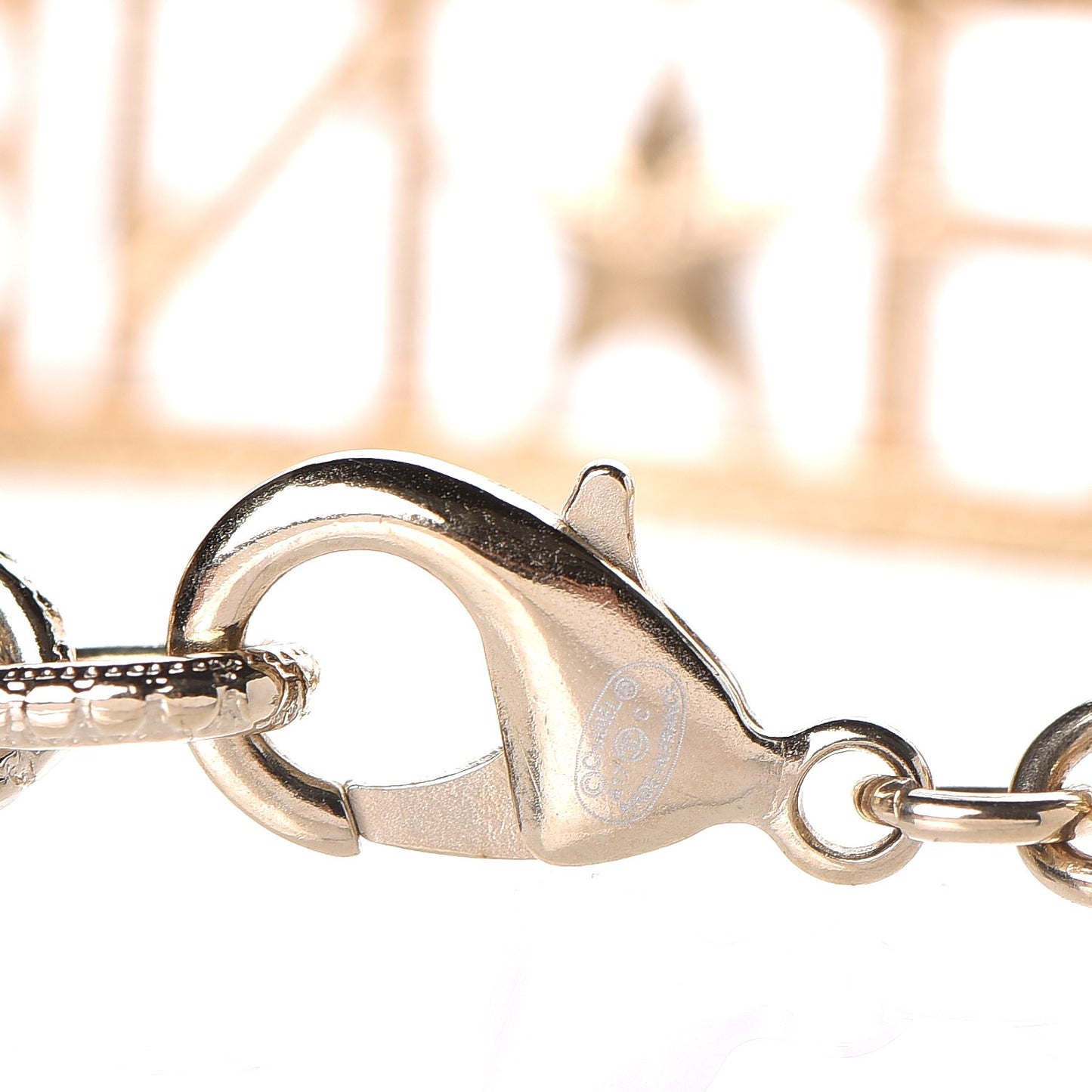 Crystal Chain Logo Bracelet Gold