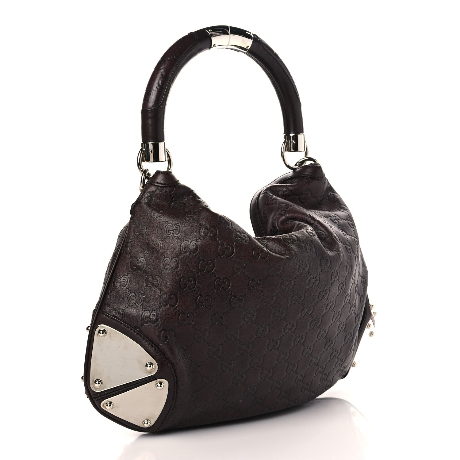 Gucci Guccissima Medium Indy Top Handle Hobo Black 3 of 12