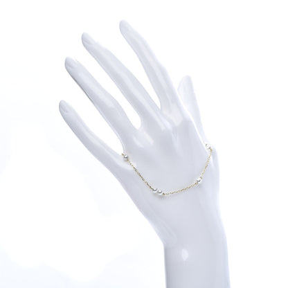 Mikimoto 18K Yellow Gold Akoya Pearl 4mm Station Bracelet 2 of 4