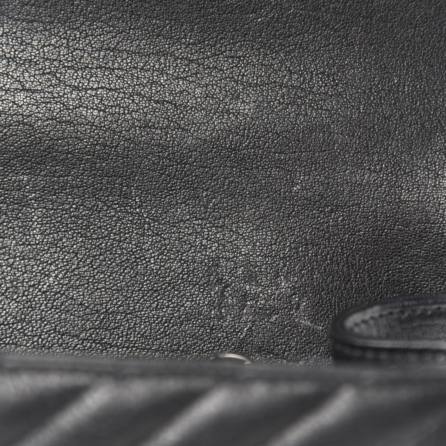 Sheepskin Matelasse Chevron Monogram Large College Satchel Black