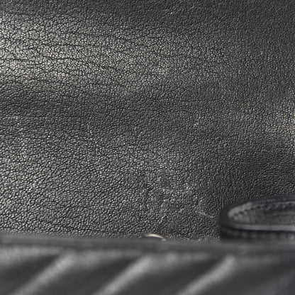 Saint Laurent Sheepskin Matelasse Chevron Monogram Large College Satchel Black 8 of 14