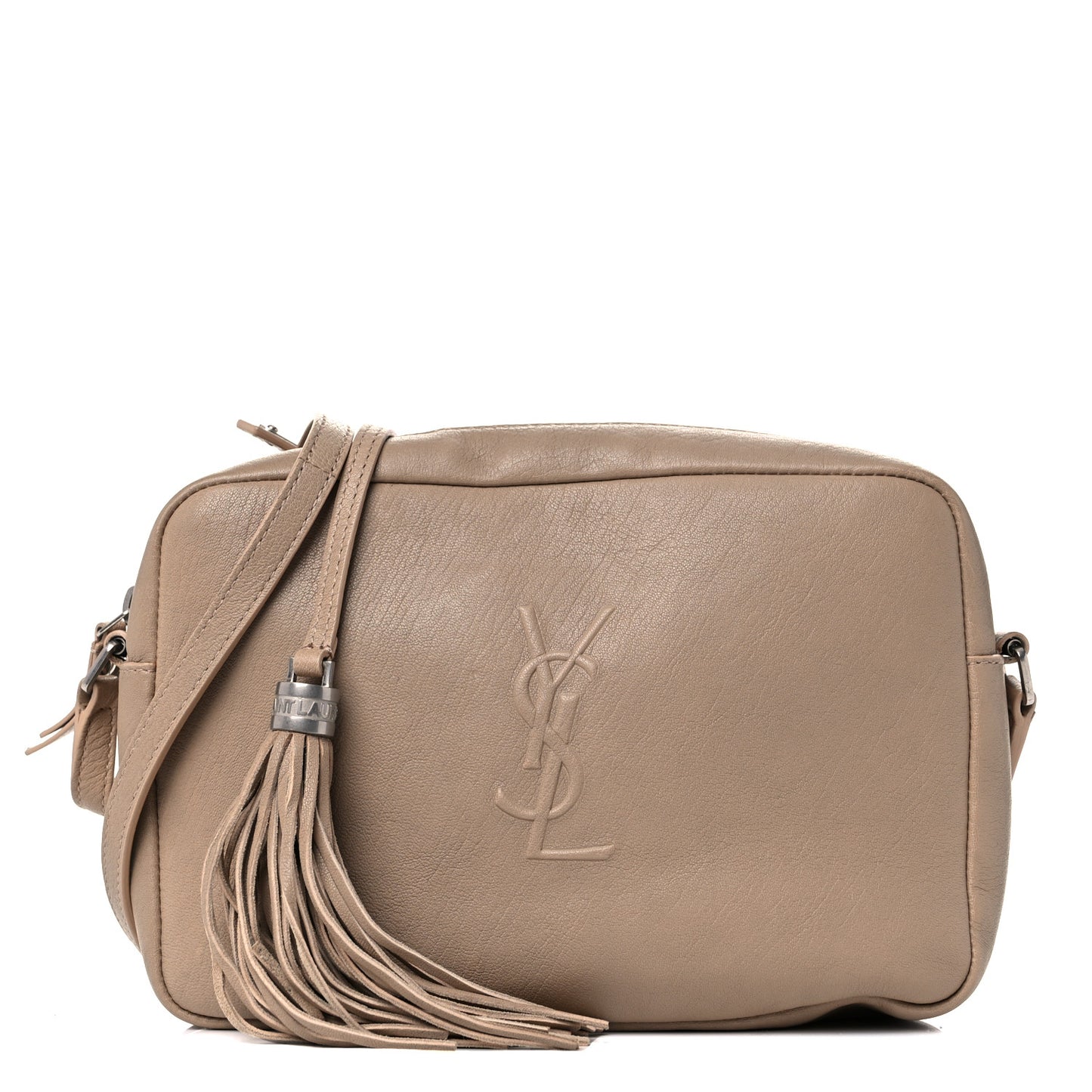 Lambskin Monogram Small Lou Camera Bag Dark Beige