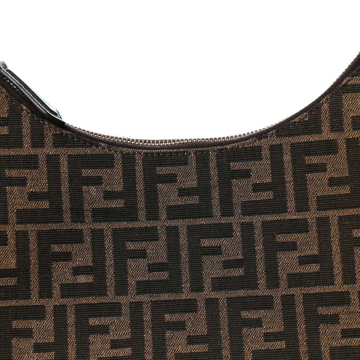 Fabric Jacquard Vitello Grace FF 1974 Small Fendigraphy Hobo Bag Tobacco Moro Ebano