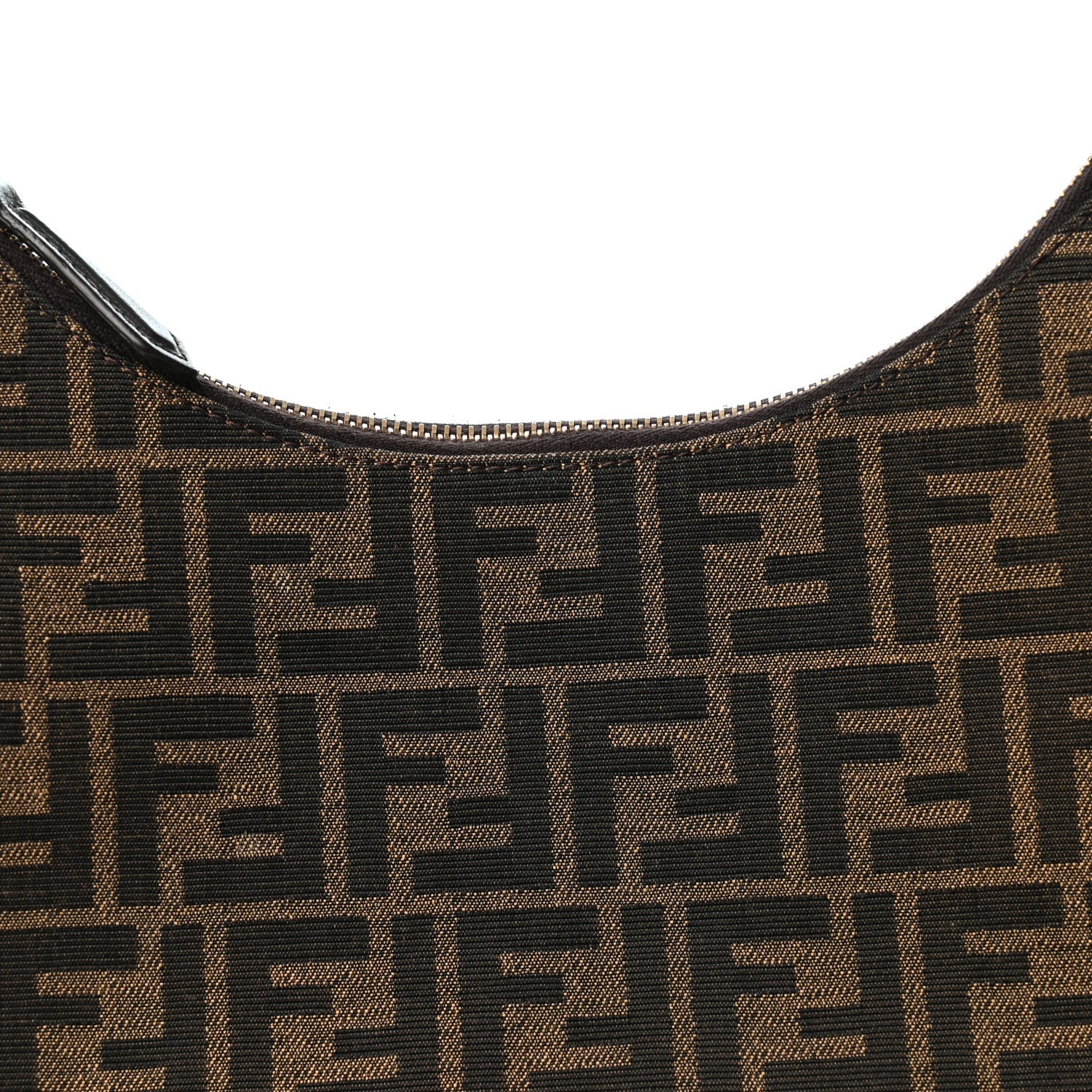 Fendi Fabric Jacquard Vitello Grace FF 1974 Small Fendigraphy Hobo Bag Tobacco Moro Ebano 7 of 9