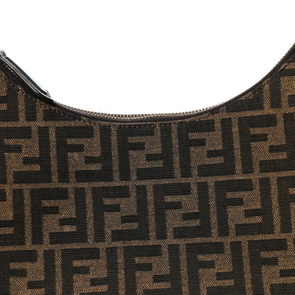 Fendi Fabric Jacquard Vitello Grace FF 1974 Small Fendigraphy Hobo Bag Tobacco Moro Ebano 7 of 9