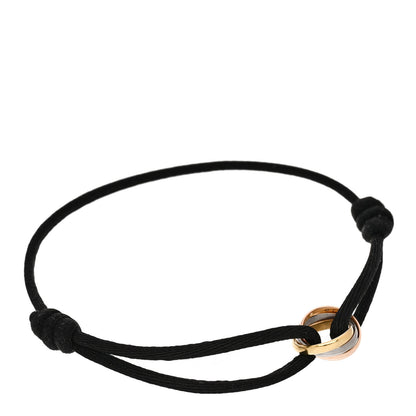 Cartier 18K Pink Yellow White Gold Trinity Adjustable Cord Bracelet Black 1 of 5