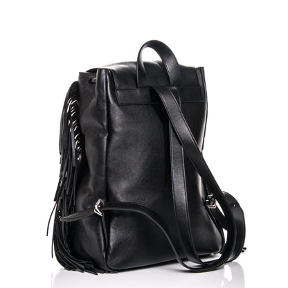 Saint Laurent Calfskin Fringe Festival Backpack Black 3 of 7