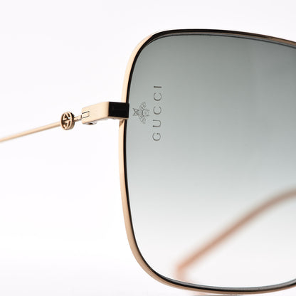 Gucci Metal Square Frame Sunglasses GG0443S Gold Grey 7 of 8