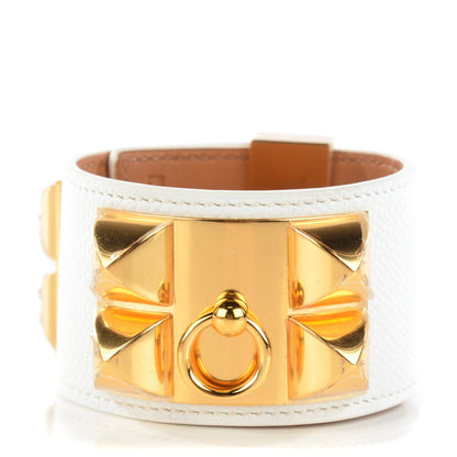Hermes Epsom Collier de Chien CDC Bracelet S White 1 of 6