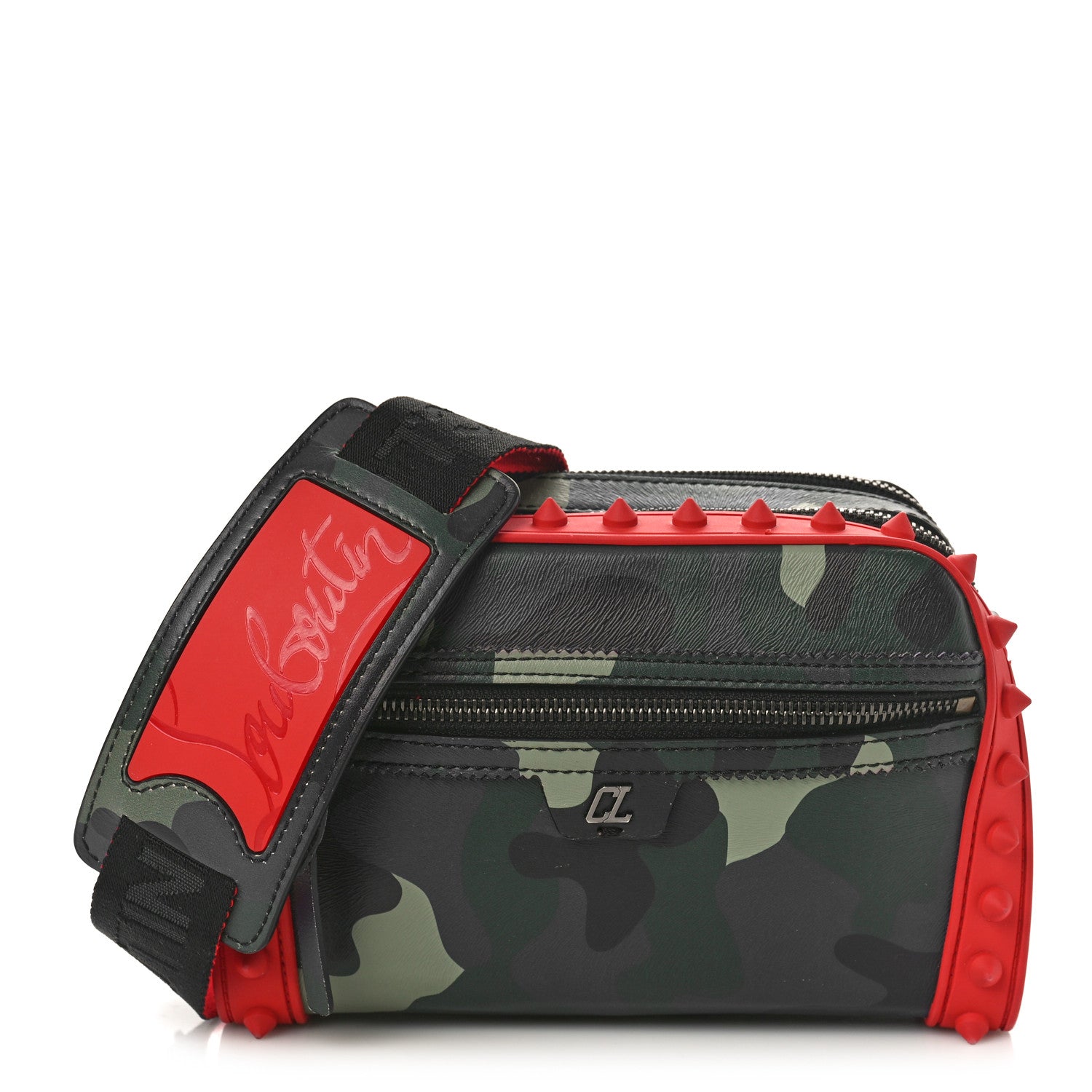 Christian Louboutin Calfskin Loubi Camouflage Gomme Spikes Loubitown Crossbody Multicolor 1 of 15