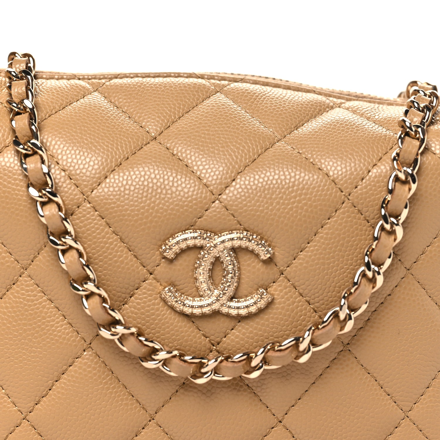 Chanel Caviar Quilted Hobo Dark Beige 8 of 11