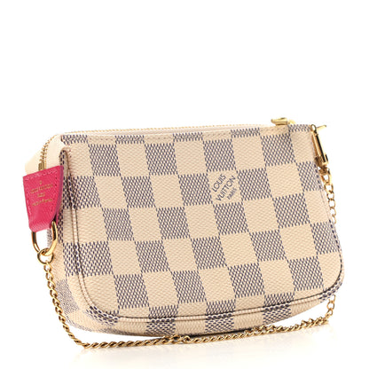 Louis Vuitton Damier Azur 2021 Christmas Animation Hollywood Mini Pochette Accessories Fuchsia 3 of 8