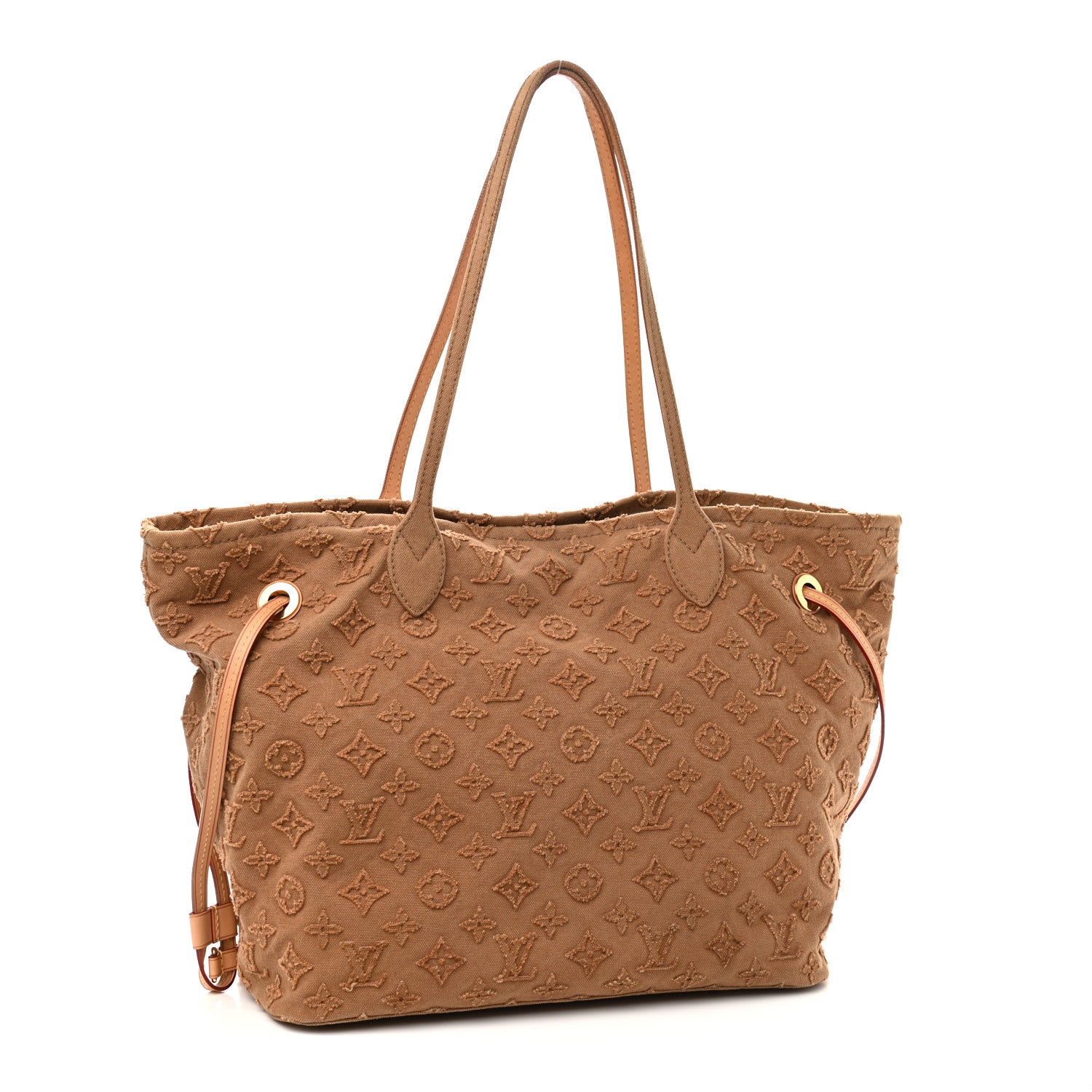 Louis Vuitton Monogram Denim Neverfull MM Beige 3 of 9
