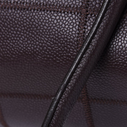 Chanel Caviar Square Stitched Large Satchel Dark Brown 13 of 15