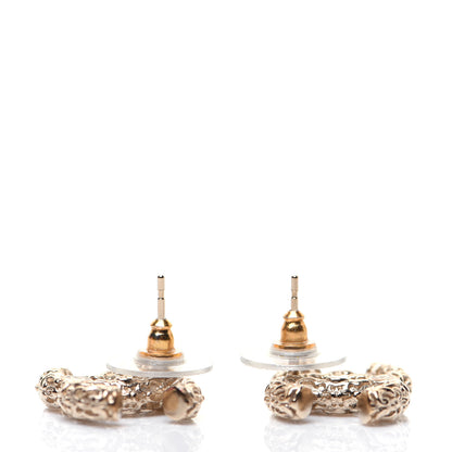 Chanel Crystal CC Earrings Light Gold 4 of 8