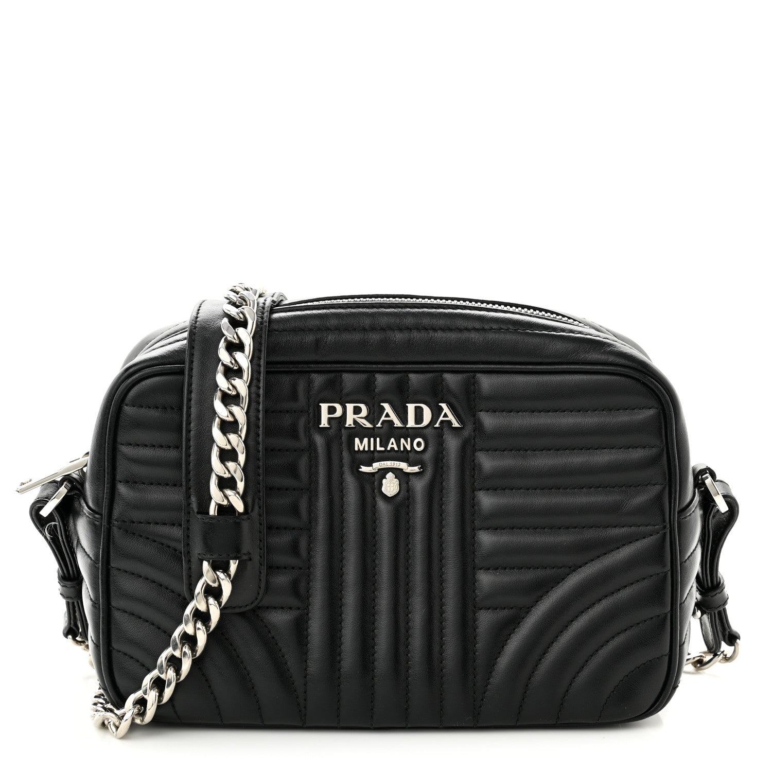Prada Soft Calfskin Diagramme Camera Bag Black 1 of 11