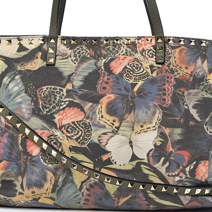 Valentino Garavani Canvas Camubutterfly Rockstud Crossbody Tote Multicolor 10 of 10