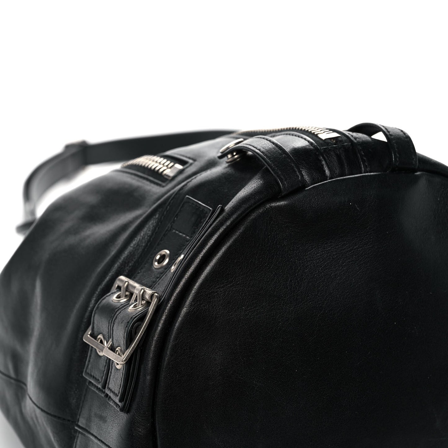 Calfskin Medium Rider Bucket Bag Black