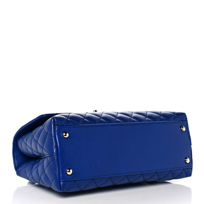 Chanel Caviar Quilted Small Coco Handle Flap Dark Blue 4 of 9