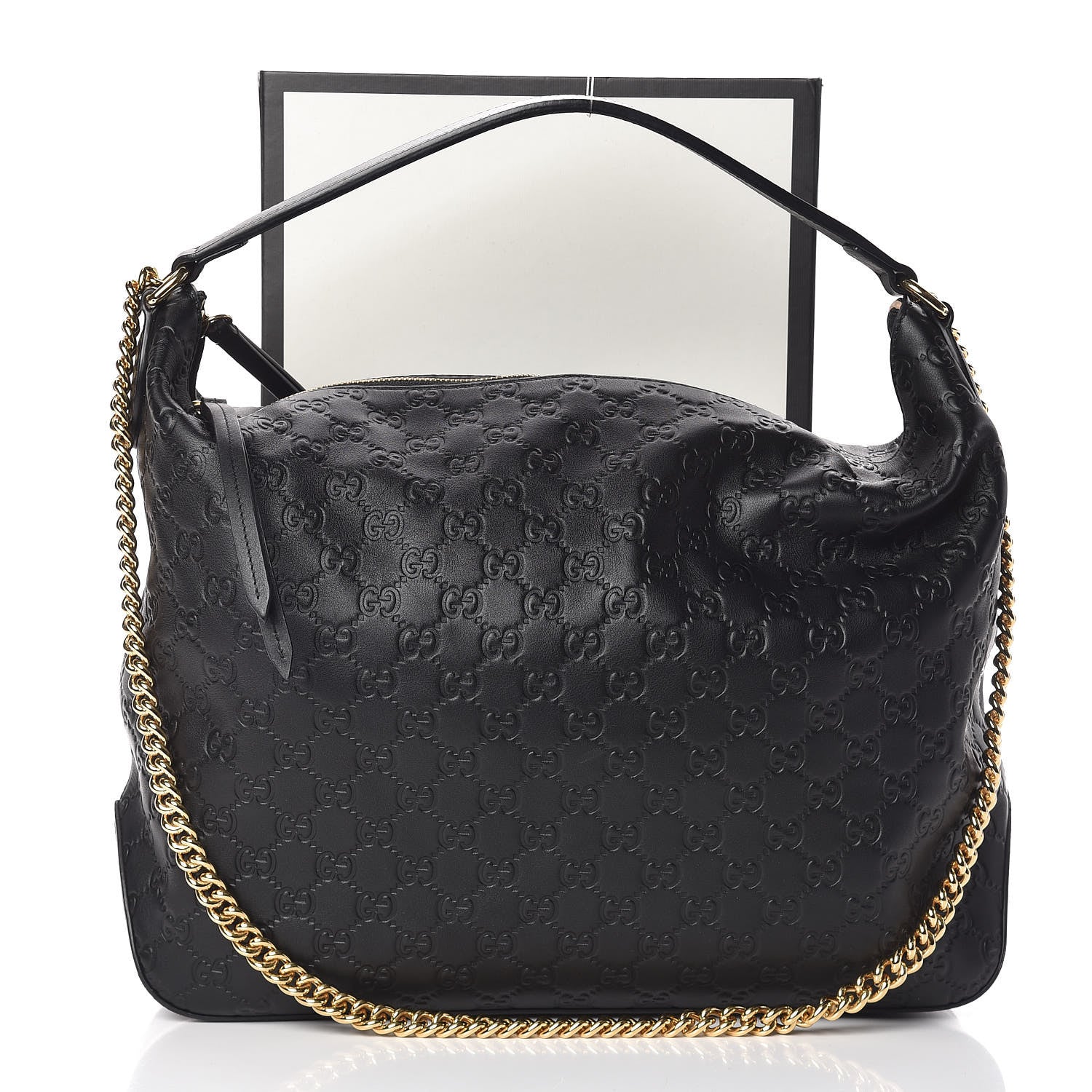 Gucci Guccissima Signature Large Linea A Hobo Black 11 of 11